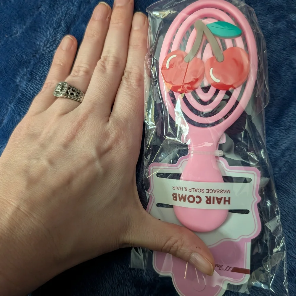 Pink Kids Cherry Hair Comb